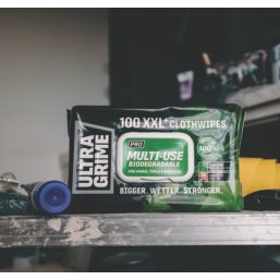 Ultragrime Pro Multi-Use Bio XXL+ Cleaning Wipes 100 Pack