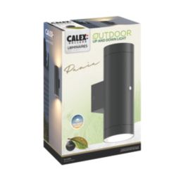 Calex Pavia Outdoor Up & Down Wall Light With Microwave Sensor Black