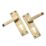 Designer Levers Victorian Fire Rated Long Straight Lever Euro Lock Door Handle Pair Antique Brass