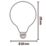 Calex  E27 G125 LED Virtual Filament Smart Light Bulb 7.5W 1055lm