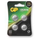 GP Batteries CR2016 3V Coin Cell Lithium Batteries 4 Pack