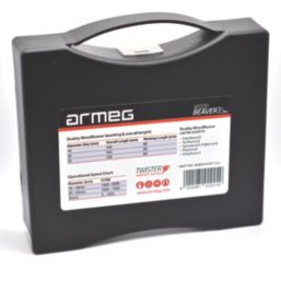 Armeg Wood Beaver Hex Shank 4-Flute Auger Wood Stubby Drill Bit Set 3 Pieces