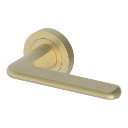 Cooke & Lewis Izenah Lever on Rose Door Handles Pair Brushed Brass