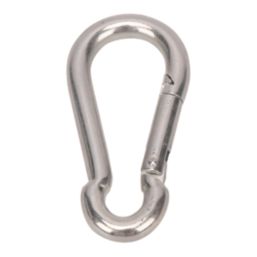 Essentials Karabiners Silver 80mm x 8mm 10 Pack