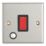 Contactum iConic 32A 1-Gang DP Control Switch & Flex Outlet Brushed Steel  with Black Inserts