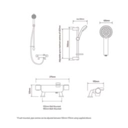 Aqualisa Midas 220 BSM Deck-Fed Exposed Chrome Thermostatic Bath Shower Mixer