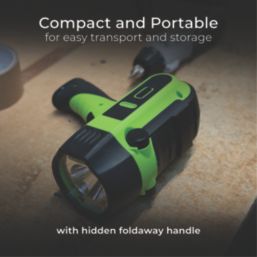 Luceco  Rechargeable LED Inspection Light Black/Green 600lm