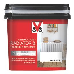 V33 750ml White Satin Heat Resistant Radiator & Appliance Paint