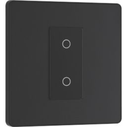 British General Evolve 1-Gang 2-Way LED Single Master Trailing Edge Touch Dimmer Switch  Matt Black with Black Inserts