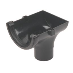 FloPlast Cast Iron Effect uPVC Round Stopend Outlet Black 112mm x 68mm