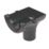 FloPlast Cast Iron Effect uPVC Round Stopend Outlet Black 112mm x 68mm