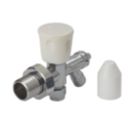 Flomasta  8mm x 21mm White/Chrome Angled Modern Manual Radiator Valve Head & Body With Drain Off