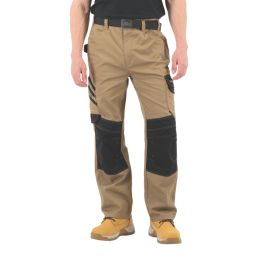 Site Coppell Work Trousers Tan/Black 30" W 32" L