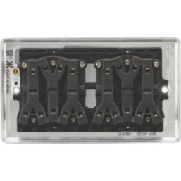 Knightsbridge  10AX 6-Gang 2-Way Light Switch  Brushed Chrome