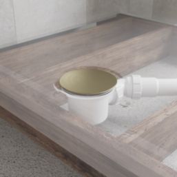 Flomasta  Shower Trap with Inner Basket Brushed Brass 90mm