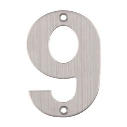 Eclipse Door Numeral 9 Satin Stainless Steel 102mm