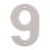 Eclipse Door Numeral 9 Satin Stainless Steel 102mm