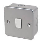 10AX 1-Gang 2-Way Metal Clad Switch with White Inserts