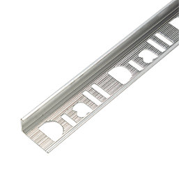 Diall 10mm Straight Aluminium Tile Trim Chrome 2.5m