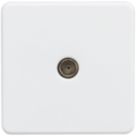Knightsbridge  1-Gang Coaxial TV Socket Matt White