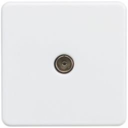 Knightsbridge  1-Gang Coaxial TV Socket Matt White