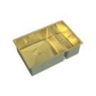 ETAL Elite 1.5 Bowl Stainless Steel Kitchen Sink Brushed Brass Left-Handed 670mm x 440mm