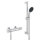 Grohe Precision Start HP Rear-Fed Exposed Chrome Thermostatic Shower Mixer Set