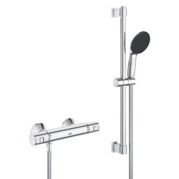Grohe Precision Start HP Rear-Fed Exposed Chrome Thermostatic Shower Mixer Set
