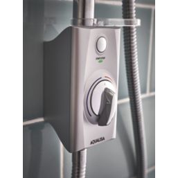 Aqualisa Visage Gravity-Pumped Ceiling-Fed Single Outlet Satin Chrome Thermostatic Digital Shower