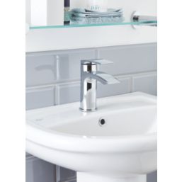 Wye Chrome 150mm Cloakroom Lever Mono Basin Mixer Tap  With Clicker Waste
