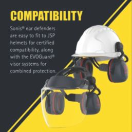 JSP Sonis 3 Mounted Ear Defenders 36dB SNR