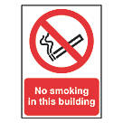 "No Smoking In This Building" Sign 210mm x 148mm