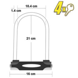 Master Lock  Hardened Steel D-Lock 104mm x 210mm