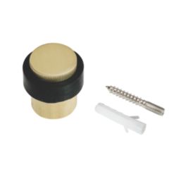 Eclipse Round Linear Floor Door Stop 30 x 40mm Satin Brass