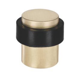 Eclipse Round Linear Floor Door Stop 30 x 40mm Satin Brass