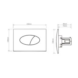 Ellipse Dual-Flush Flushing Plate Chrome