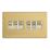 Contactum Lyric 10AX 6-Gang 2-Way Light Switch  Brushed Brass with White Inserts