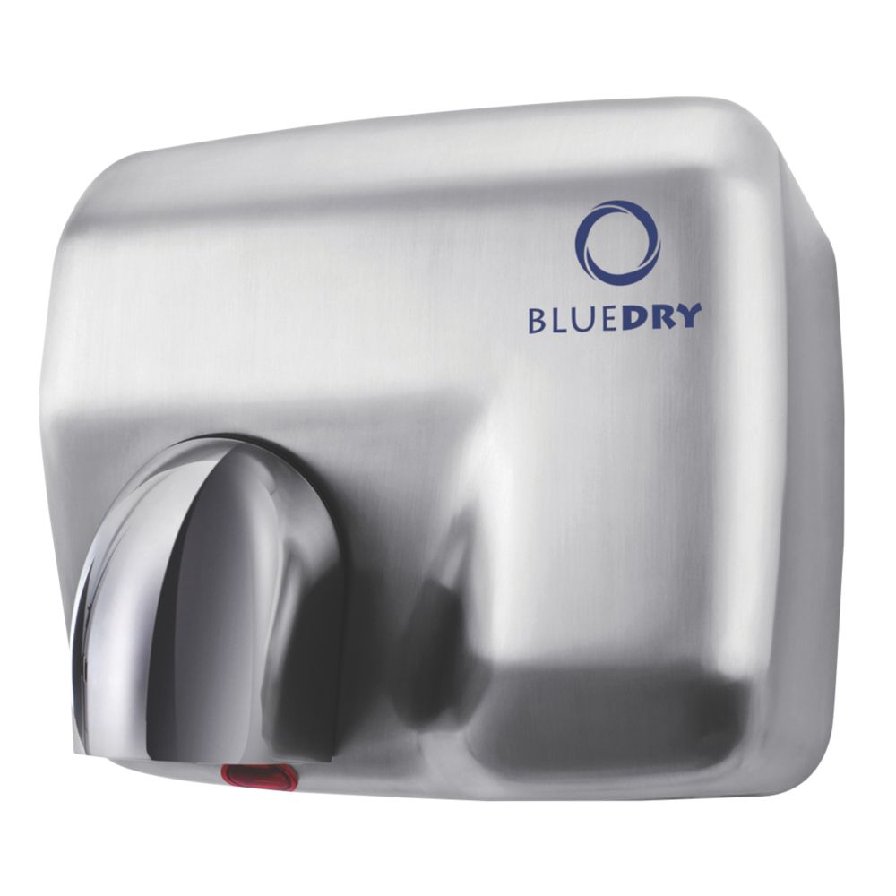 BlueDry Blue Storm Hand Dryer Brushed Steel 2.3kW Screwfix