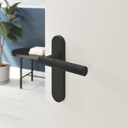 Cooke & Lewis Damgan Lever on Backplate Door Handles Pair Matt Black