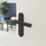 Cooke & Lewis Damgan Lever on Backplate Door Handles Pair Matt Black