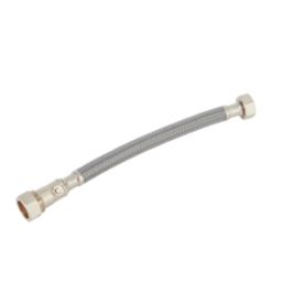 Flomasta Straight Flexible Compression Hose with Isolating Valve 22mm x 3/4" x 300mm