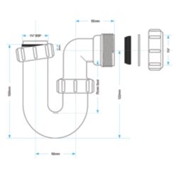 Viva Swivel 32mm Basin or Bidet Magna 1¼" Trap