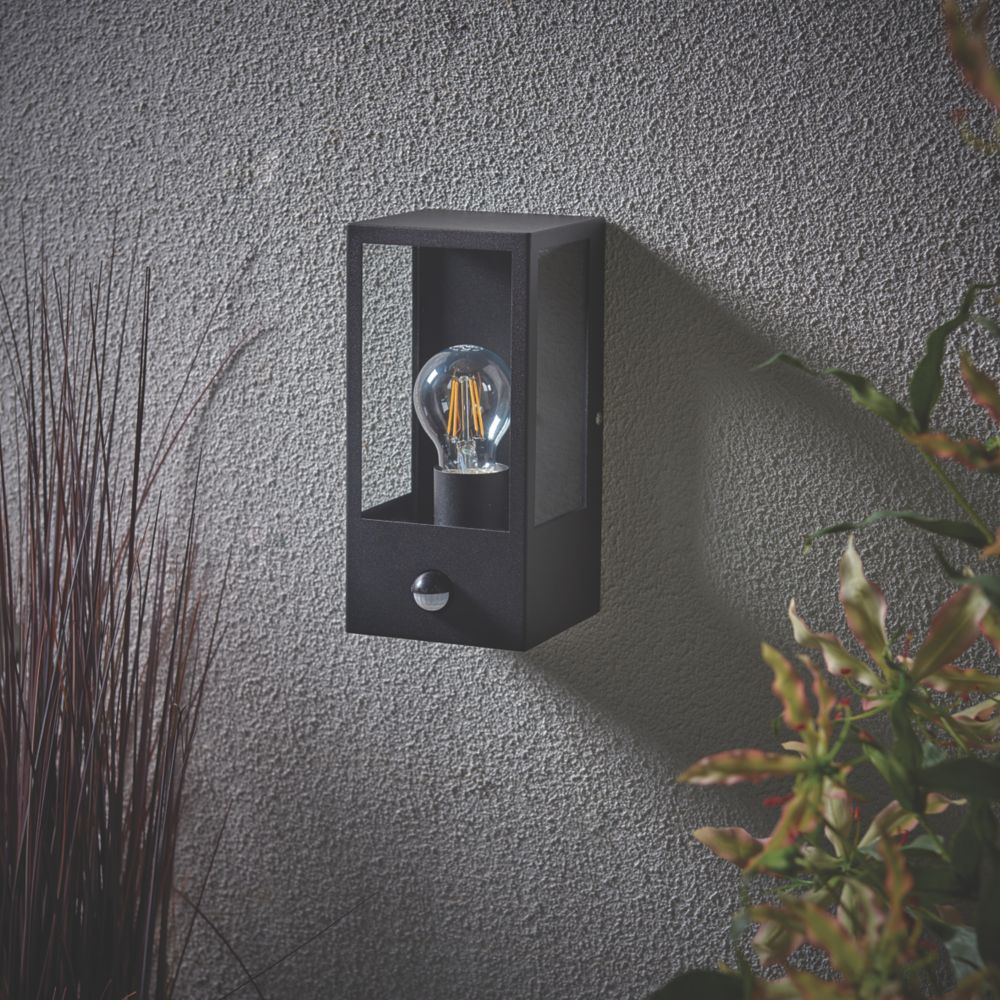 LAP Breton Outdoor Rectangular Frame Lantern With PIR Sensor Matt