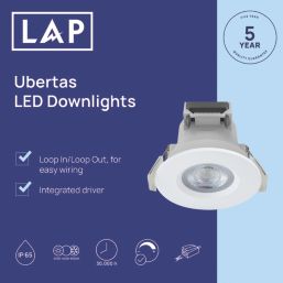 LAP Ubertas Fixed  LED Downlights White 4W 420lm 10 Pack