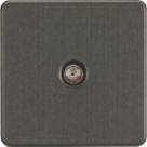 Knightsbridge  1-Gang Coaxial TV Socket Smoked Bronze