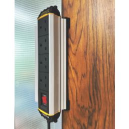 Stanley 13A 4-Gang Switched  Power Strip With Clamp Red 3m