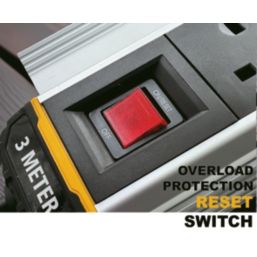 Stanley 13A 4-Gang Switched  Power Strip With Clamp Red 3m