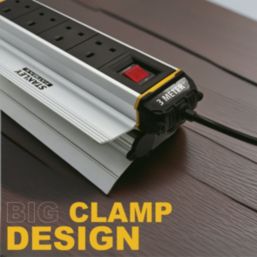 Stanley 13A 4-Gang Switched  Power Strip With Clamp Red 3m