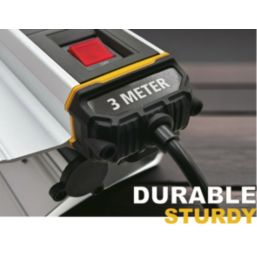 Stanley 13A 4-Gang Switched  Power Strip With Clamp Red 3m