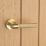 Designer Levers Kensington Knurled Lever on Rose Door Handle Pair Brushed Brass